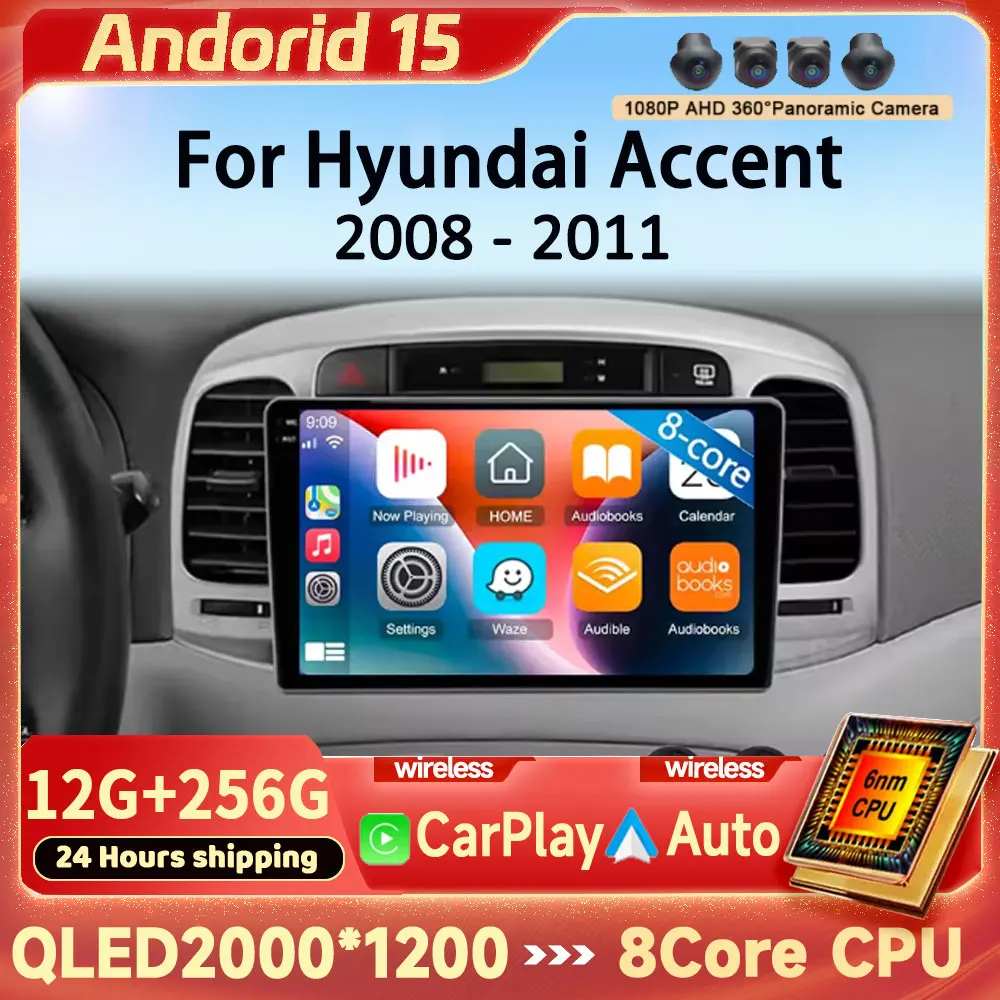 Android 15 Carplay Auto For Hyundai Accent 2008 2009 2010 2011 Multimedia GPS Car Radio Navigation Player Stereo Head Unit DSP
Android 15 Carplay Auto For Hyundai Accent 2008 2009 2010 2011 Multimedia GPS Car Radio Navigation Player Stereo Head Unit DSP