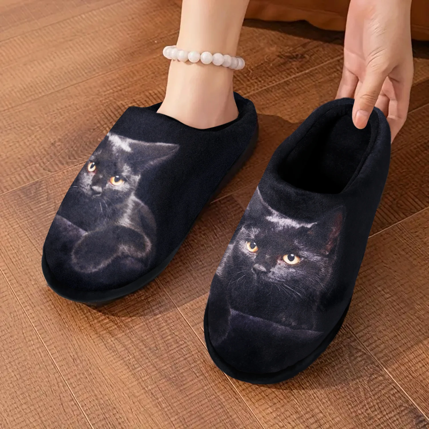 Black Cat Painted Women's House Shoes, Cozy Plush House Slippers for Women Indoor/Outdoor, Winter Soft Bedroom Slip On Shoes
Black Cat Painted Women's House Shoes, Cozy Plush House Slippers for Women Indoor/Outdoor, Winter Soft Bedroom Slip On Shoes