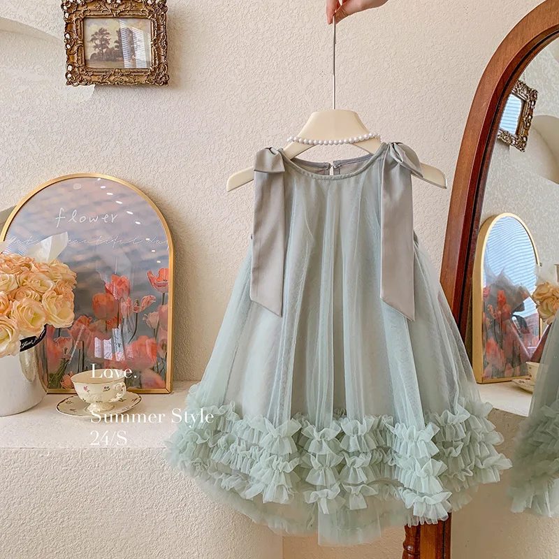 New Sleeveless Shoulder Bow Mesh Princess Dress Children's Midi Dress Tide Summer Korean Style Girls'
New Sleeveless Shoulder Bow Mesh Princess Dress Children's Midi Dress Tide Summer Korean Style Girls'