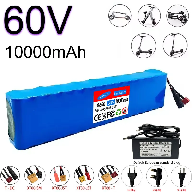 Pack of 16S2P Lithium Battery, 60V, 10 Ah, 18650 Rechargeable Cells with BMS, Suitable for Electric Riding Batteries + Charger
Pack of 16S2P Lithium Battery, 60V, 10 Ah, 18650 Rechargeable Cells with BMS, Suitable for Electric Riding Batteries + Charger