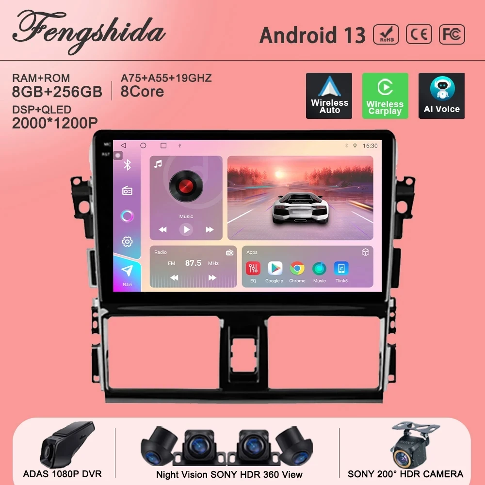Android 13 Multimedia For Toyota Yaris Vios 2014 2015 2016 No 2din DVD Stereo Head Unit GPS Navigation Auto Radio Touch Screen
Android 13 Multimedia For Toyota Yaris Vios 2014 2015 2016 No 2din DVD Stereo Head Unit GPS Navigation Auto Radio Touch Screen