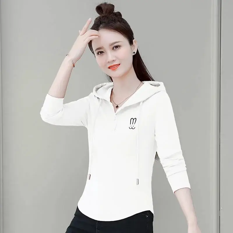 Модный повседневный тонкий топ из чистого хлопка, новая универсальная и модная футболка с капюшоном и уменьшающая возраст, тонкие с длинными рукавами
Модный повседневный тонкий топ из чистого хлопка, новая универсальная и модная футболка с капюшоном и уменьшающая возраст, тонкие с длинными рукавами