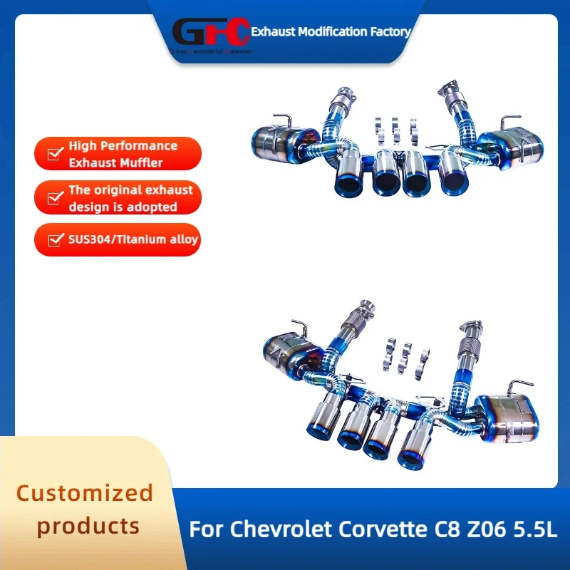 GFC Catback Valvetronic Muffler for Chevrolet Corvette C8 Z06 5.5L High-Performance Titanium Alloy Car Valve Exhaust System
GFC Catback Valvetronic Muffler for Chevrolet Corvette C8 Z06 5.5L High-Performance Titanium Alloy Car Valve Exhaust System
