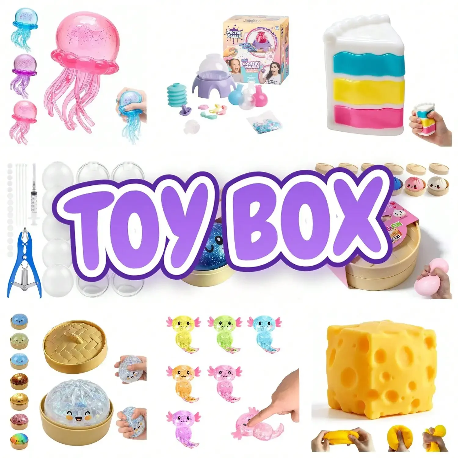 Mystery Blind Box Stress Relief Squishy Toys | Rainbow Butter Bar, Giant Strawberry Daifuku, Sweet Corn & Glitter Steamed Bun Cute Soft Vinyl Surprise Fidget Toys For Anxiety Relief
Mystery Blind Box Stress Relief Squishy Toys | Rainbow Butter Bar, Giant Strawberry Daifuku, Sweet Corn & Glitter Steamed Bun Cute Soft Vinyl Surprise Fidget Toys For Anxiety Relief