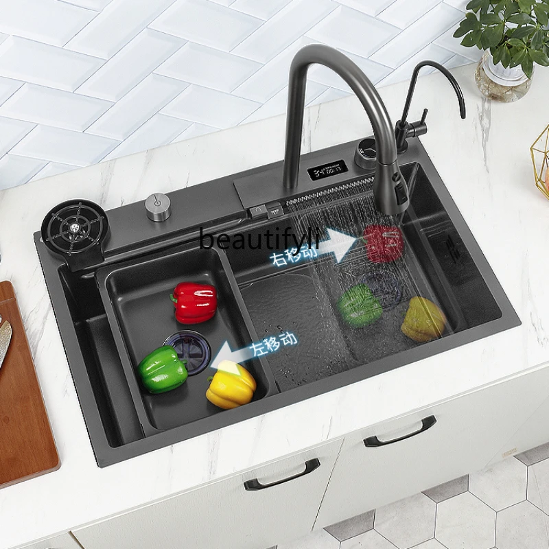 Digital Display Feiyu Waterfall Sink Kitchen 304 Stainless Steel Vegetable Washing Basin Japanese Nano Large Single Sink Sink
Digital Display Feiyu Waterfall Sink Kitchen 304 Stainless Steel Vegetable Washing Basin Japanese Nano Large Single Sink Sink