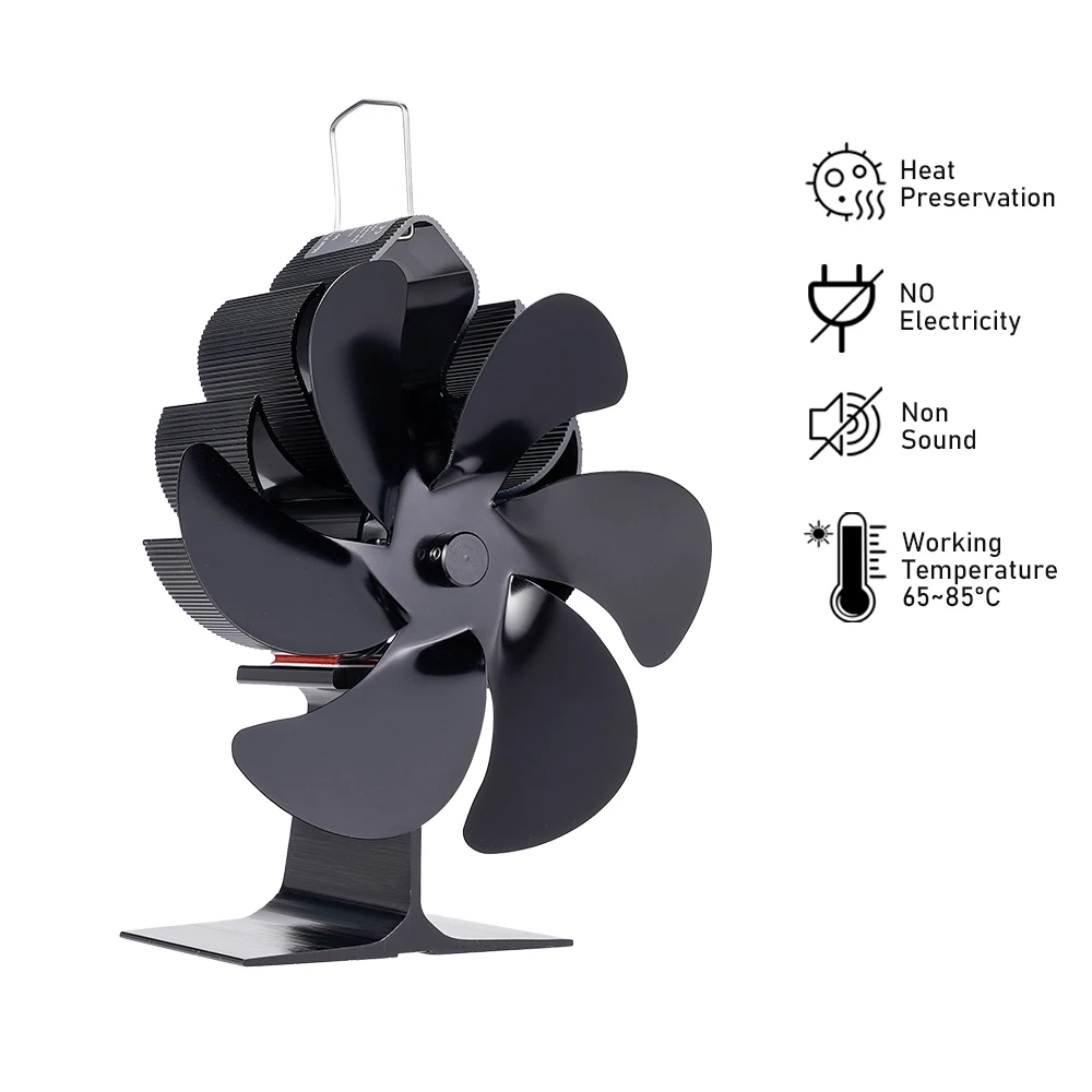 Black Stove Fan 6 Blade Heat Powered Fireplace Fan Log Wood Burner Eco Quiet Fan Heater Home Efficient Heat Distribution
Black Stove Fan 6 Blade Heat Powered Fireplace Fan Log Wood Burner Eco Quiet Fan Heater Home Efficient Heat Distribution