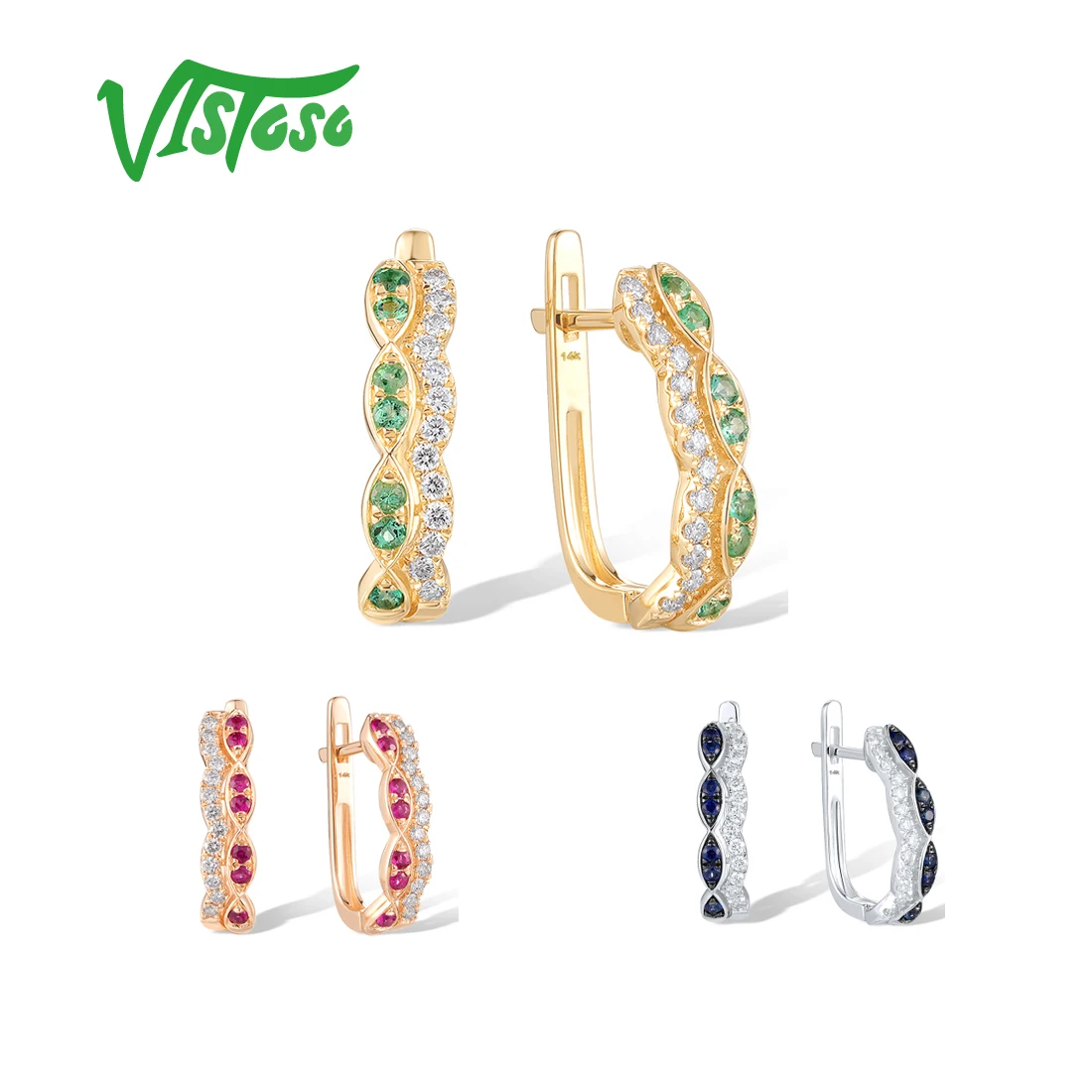 VISTOSO Real 14K 585 White Rose Yellow Gold Earrings For Women Sparkling Diamonds Gorgeouse Trendy Fashion Gifts Fine Jewelry
VISTOSO Real 14K 585 White Rose Yellow Gold Earrings For Women Sparkling Diamonds Gorgeouse Trendy Fashion Gifts Fine Jewelry