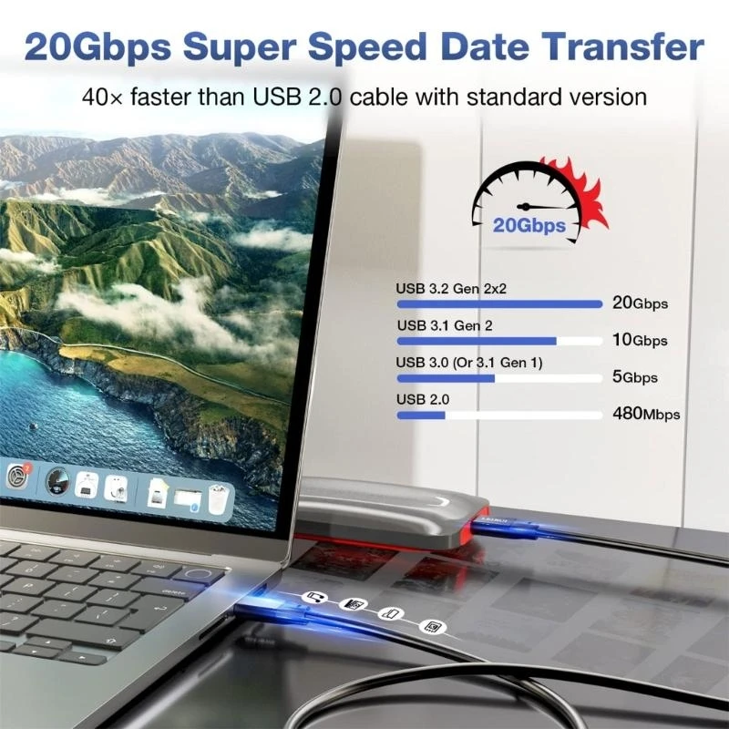 Q5WA USB C 3.2 Gen2 Cable With 20Gbps Transfer 240W Rapid Charging 4K60hz Video Capability For Electronics Charging Cord
Q5WA USB C 3.2 Gen2 Cable With 20Gbps Transfer 240W Rapid Charging 4K60hz Video Capability For Electronics Charging Cord