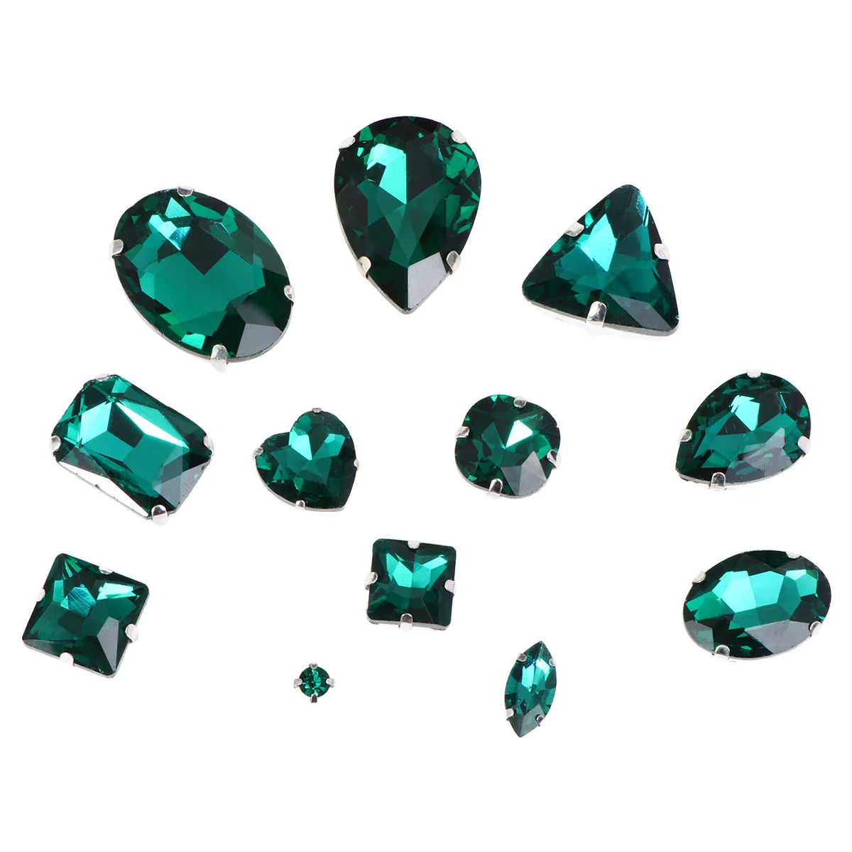 50Pcs Crystal Claw Glass Rhinestones Dark Green Mixed Style Sew on Flat Metal Base for Garment Shoes Wedding Dress DIY
50Pcs Crystal Claw Glass Rhinestones Dark Green Mixed Style Sew on Flat Metal Base for Garment Shoes Wedding Dress DIY