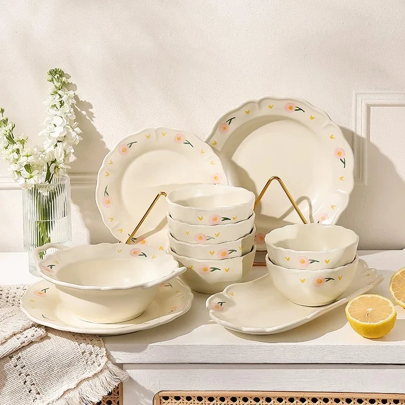 Pastoral Style Ceramic Bowl Set, High-end Japanese Kitchen Accessories, Dishes, Tableware Set, French Ceramic Tableware Set
Pastoral Style Ceramic Bowl Set, High-end Japanese Kitchen Accessories, Dishes, Tableware Set, French Ceramic Tableware Set