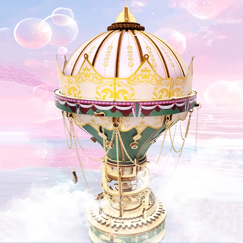 DIY 3D Wooden Puzzle Hot Air Balloon Miniature Model Kits with Music Assembly Jigsaw Puzzles for Friends Birthday Gifts
DIY 3D Wooden Puzzle Hot Air Balloon Miniature Model Kits with Music Assembly Jigsaw Puzzles for Friends Birthday Gifts