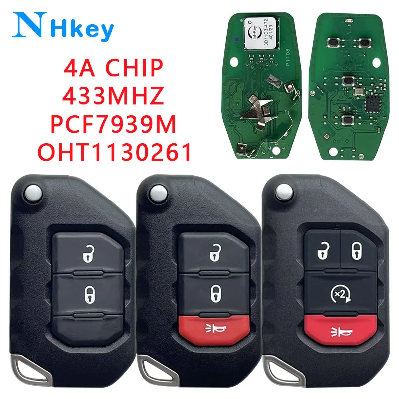 NH key FCC ID:CHT1130261 PCF7939M 433Mhz 4A chip Modified Flip Remote Key Keyless Go Fob For Jeep Wrangler 2018 2019
NH key FCC ID:CHT1130261 PCF7939M 433Mhz 4A chip Modified Flip Remote Key Keyless Go Fob For Jeep Wrangler 2018 2019