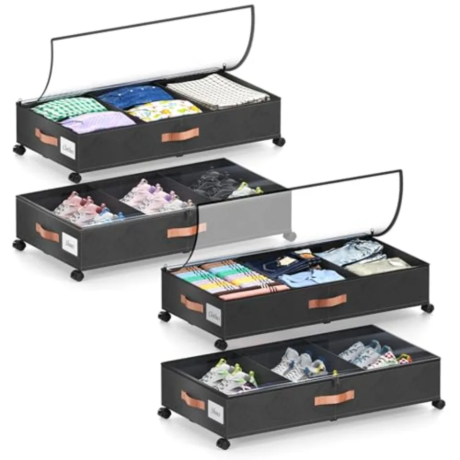 Under ed Stora wit Weels 4 Pack Under ed Stora Container wit Dividers and Clear Lids Under te ed stora Orgazer ins Undered Stor
Under ed Stora wit Weels 4 Pack Under ed Stora Container wit Dividers and Clear Lids Under te ed stora Orgazer ins Undered Stor