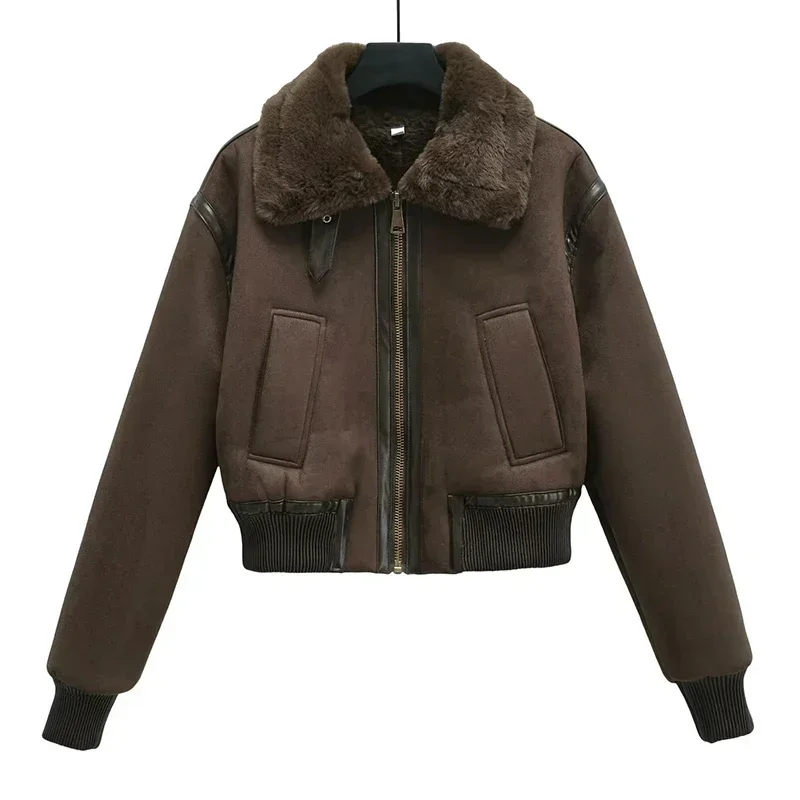 Women's Winter Vintage Faux Leather Short Jacket Fashion Warm Lapel Collar Thick Parkas Female Outerwear Tops Clothing
Women's Winter Vintage Faux Leather Short Jacket Fashion Warm Lapel Collar Thick Parkas Female Outerwear Tops Clothing