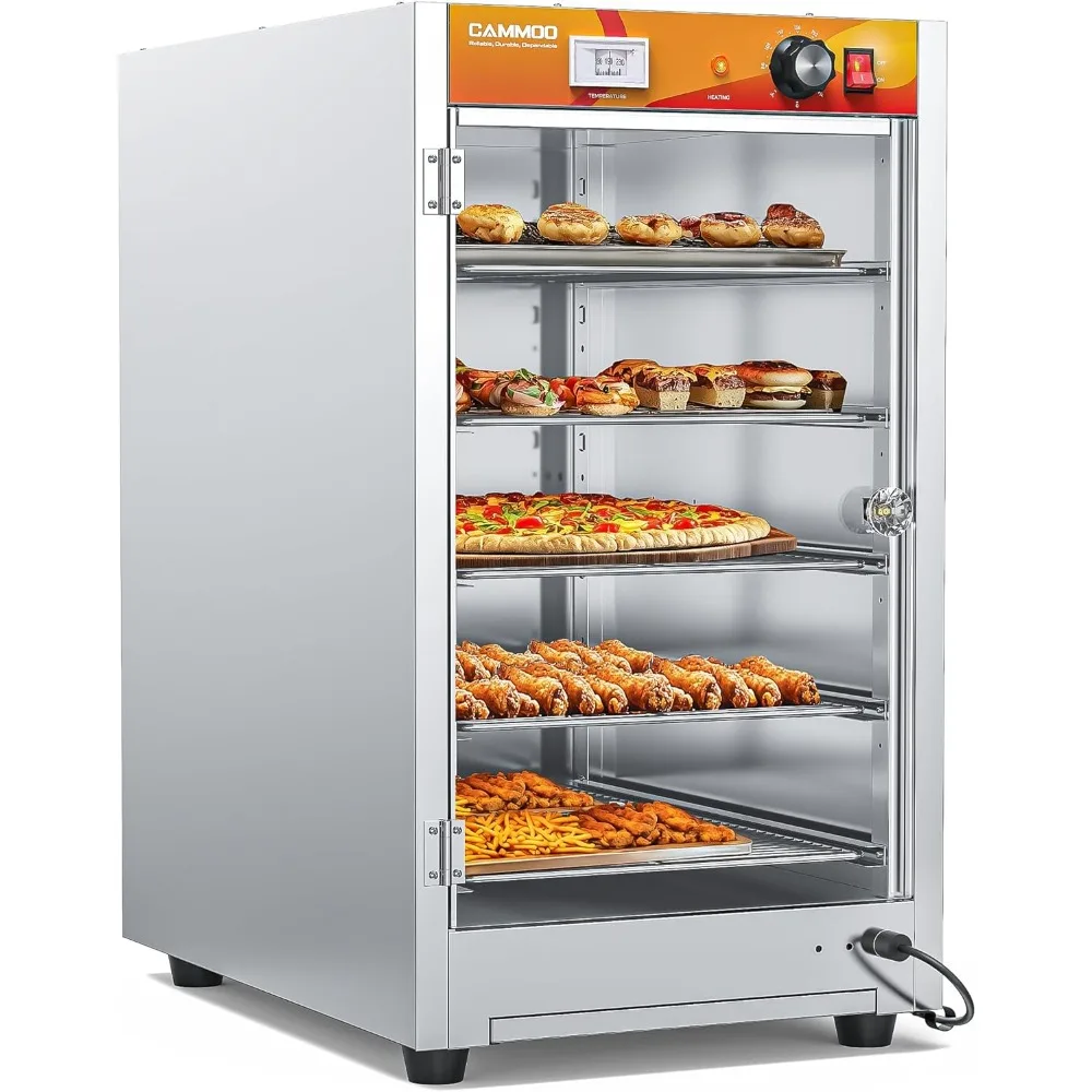 133Qt 5-Tier 900W Commercial Food Warmer with 304 Blued Stainless Steel Heating Element, 5MM Single-Tempered Glass Door, Adjusta
133Qt 5-Tier 900W Commercial Food Warmer with 304 Blued Stainless Steel Heating Element, 5MM Single-Tempered Glass Door, Adjusta