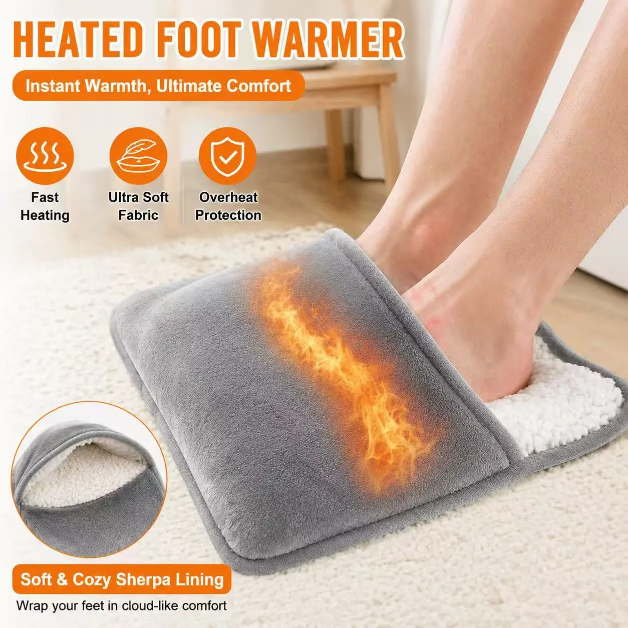 Universal Electric Heating Foot Pad USB Charging Household Washable 29cm Soft Plush Foot Warmer Heater Feet Warming Mat Winter
Universal Electric Heating Foot Pad USB Charging Household Washable 29cm Soft Plush Foot Warmer Heater Feet Warming Mat Winter