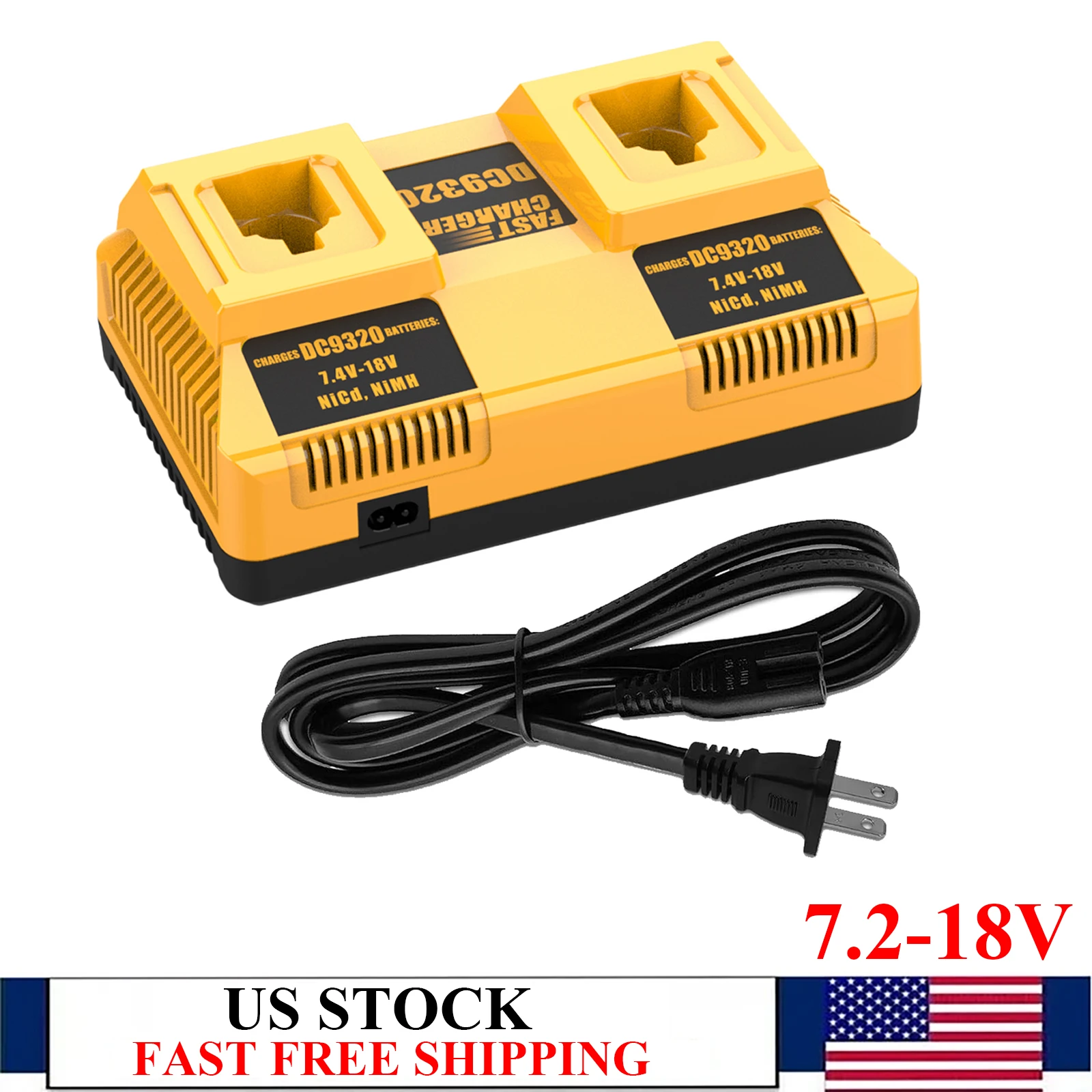 Dual DC9320 Fast Charger for Dewalt Battery DW9116 Compatible with 7.2V-18V NiCD/NiMH DC9098 DC9096 DC9091 DE9057 DW9072
Dual DC9320 Fast Charger for Dewalt Battery DW9116 Compatible with 7.2V-18V NiCD/NiMH DC9098 DC9096 DC9091 DE9057 DW9072