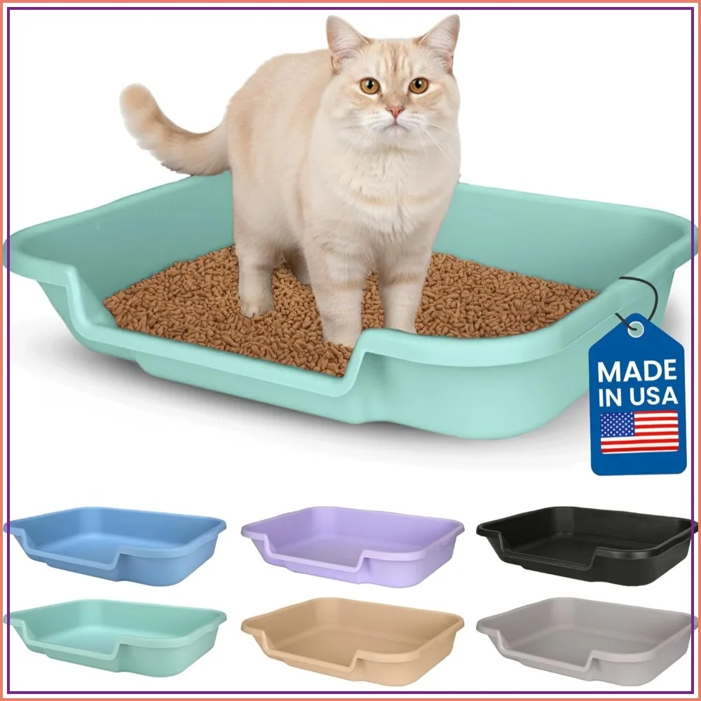 Senior Cat Litter Box, Large Low Entrance for Arthritic Cats, Made in USA
Senior Cat Litter Box, Large Low Entrance for Arthritic Cats, Made in USA