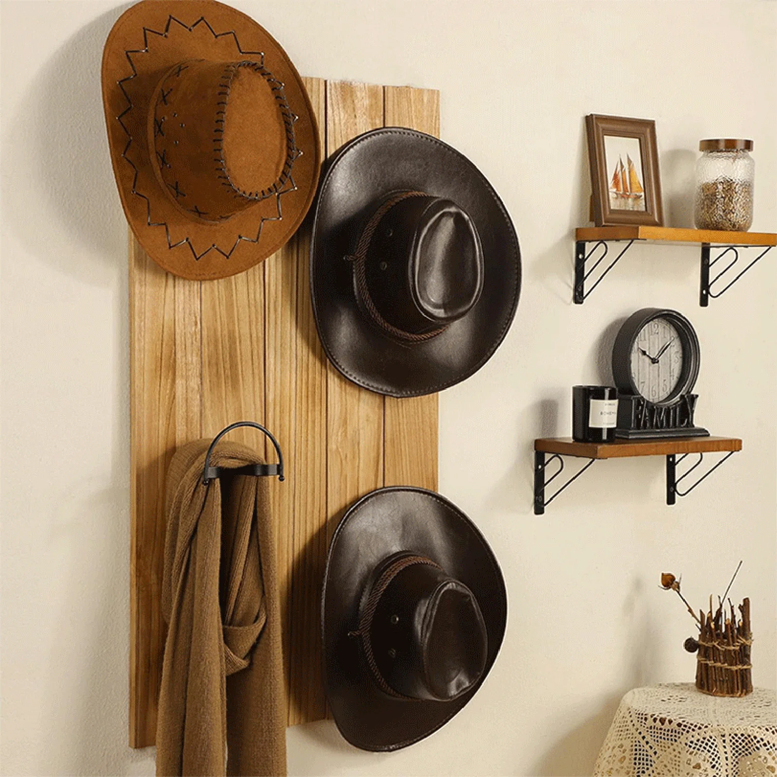 Wall Mount Cowboy Hat Rack Hat Organizer Cowboy Hat Holder for Bathroom Kitchen Organizer
Wall Mount Cowboy Hat Rack Hat Organizer Cowboy Hat Holder for Bathroom Kitchen Organizer