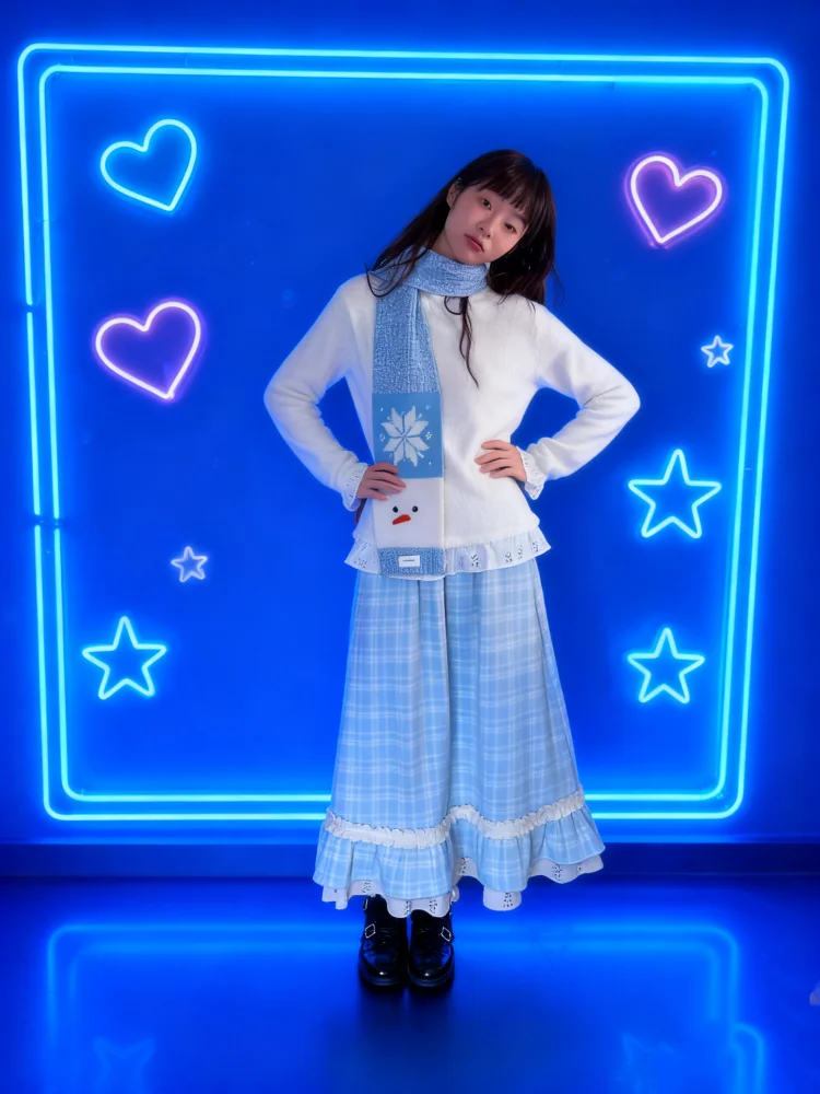 autumn and winter women lace high waisted mid length A-line skirt French retro spicy girl blue woolen plaid skirt
autumn and winter women lace high waisted mid length A-line skirt French retro spicy girl blue woolen plaid skirt