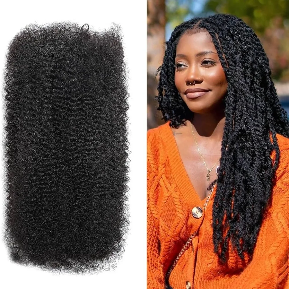 Высококачественные афро-кудри из натуральных человеческих волос, 10-20 дюймов, натуральный черный цвет, 100% человеческие волосы, мягкие, 50 г/упаковка, можно окрашивать и осветлять, для плетения кос и твистов.
Высококачественные афро-кудри из натуральных человеческих волос, 10-20 дюймов, натуральный черный цвет, 100% человеческие волосы, мягкие, 50 г/упаковка, можно окрашивать и осветлять, для плетения кос и твистов.