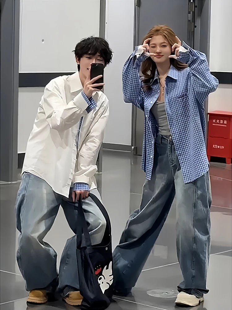 Salt Series Chic Plaid Long Sve irt Couples Lazy Sle Loose Fit Cotton Youthful ular Autumn Outerwear for Men And Women
Salt Series Chic Plaid Long Sve irt Couples Lazy Sle Loose Fit Cotton Youthful ular Autumn Outerwear for Men And Women