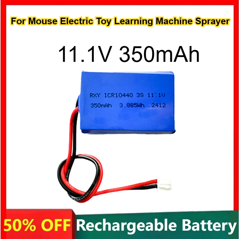 10440 Cylindrical Lithium Battery 11.1V 350mAh for Mouse Electric Toy Learning Machine Sprayer Rechargeable Batteries
10440 Cylindrical Lithium Battery 11.1V 350mAh for Mouse Electric Toy Learning Machine Sprayer Rechargeable Batteries