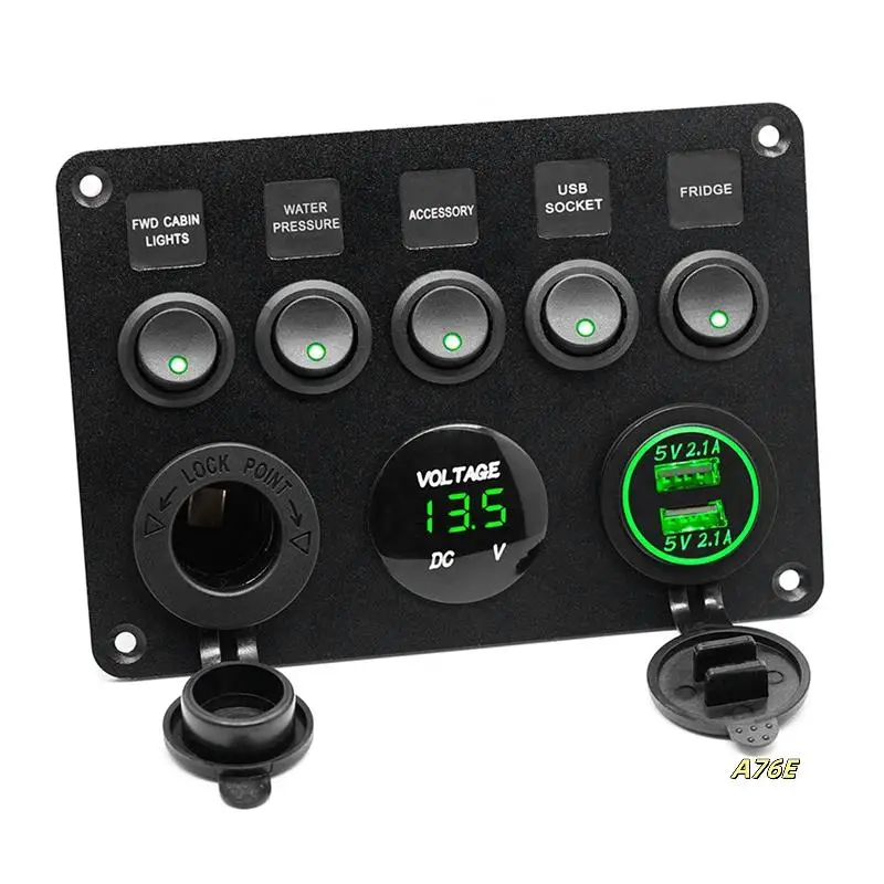 Boat Switch Panel Car Switch Panel Multi-Functions Panel Dual USB Port Outlet Combination Switch Panel Marine LED Rocker Red
Boat Switch Panel Car Switch Panel Multi-Functions Panel Dual USB Port Outlet Combination Switch Panel Marine LED Rocker Red