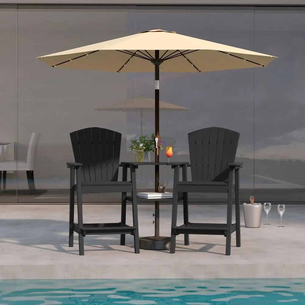 High-Quality HDPE Adirondack Chairs Set of 2 with Beige Patio Umbrella, Weather-Resistant Outdoor Bar Height Chairs with Trays a
High-Quality HDPE Adirondack Chairs Set of 2 with Beige Patio Umbrella, Weather-Resistant Outdoor Bar Height Chairs with Trays a