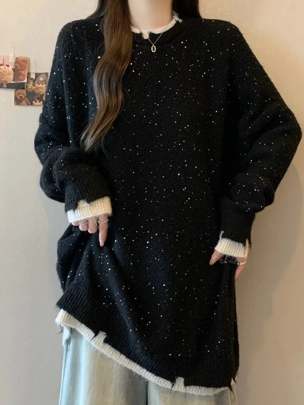 Женский свободный свитер средней длины, повседневный, комфортный, весенний, модный, больших размеров, для женщин
Женский свободный свитер средней длины, повседневный, комфортный, весенний, модный, больших размеров, для женщин