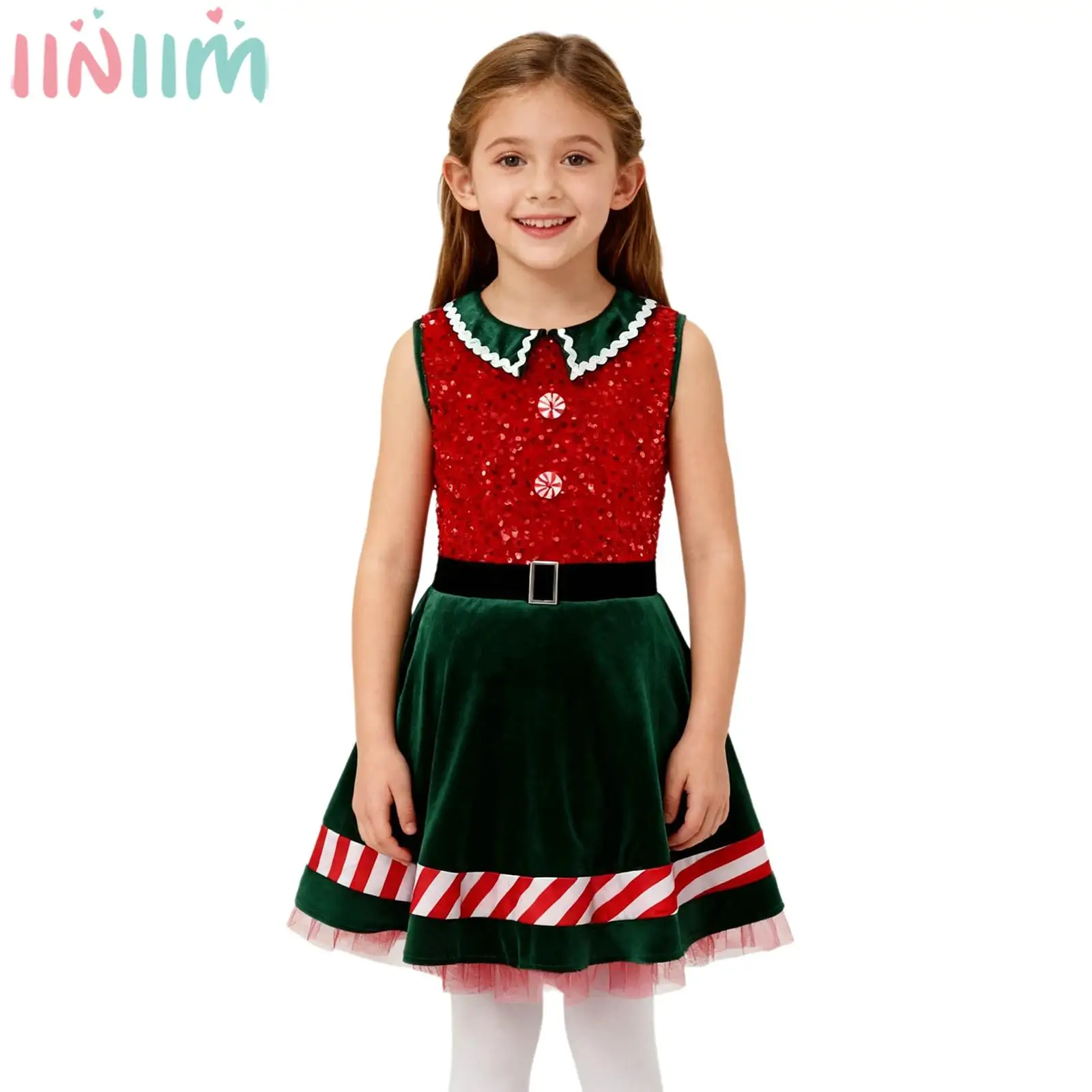 Детский рождественский костюм эльфа для девочек, костюм без рукавов с блестящими пайетками, сетчатая пачка на молнии, рождественская вечеринка, одежда для косплея помощника Санта-Клауса
Детский рождественский костюм эльфа для девочек, костюм без рукавов с блестящими пайетками, сетчатая пачка на молнии, рождественская вечеринка, одежда для косплея помощника Санта-Клауса