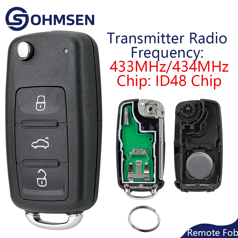 OHMSEN for VW Caddy Beetle Eos 2011 2012 2013 2014 2015 2016 433MHz Remote Flip Key Fob ID48 Chip 433MHz/434MHz
OHMSEN for VW Caddy Beetle Eos 2011 2012 2013 2014 2015 2016 433MHz Remote Flip Key Fob ID48 Chip 433MHz/434MHz