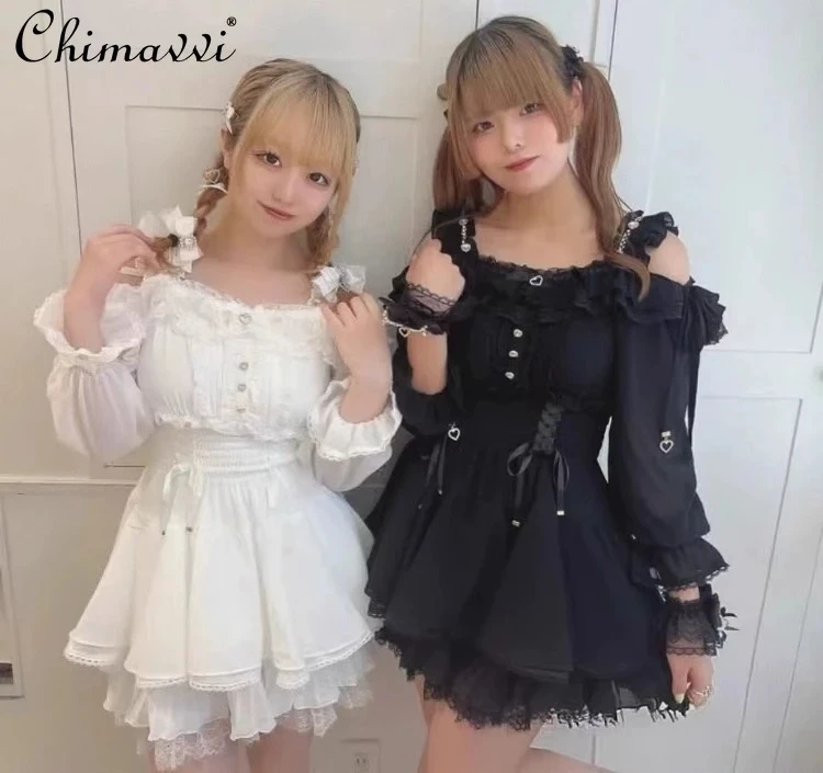 Japanese Sweet Fairy Mine Series Mass Production Off-shoulder Chiffon Ruffle Edge Long-sleeved Top Shorts Lolita Liz 2-piece Set
Japanese Sweet Fairy Mine Series Mass Production Off-shoulder Chiffon Ruffle Edge Long-sleeved Top Shorts Lolita Liz 2-piece Set
