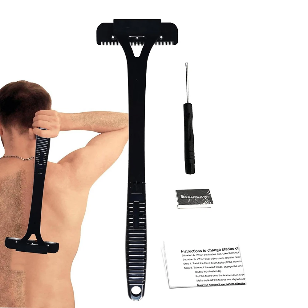 Men Back Shaver Hair Shaver Long Handle Folding Trimmer Body Leg Razor Shaver Hair Removal Tool with 5Pcs Replaceable Blades
Men Back Shaver Hair Shaver Long Handle Folding Trimmer Body Leg Razor Shaver Hair Removal Tool with 5Pcs Replaceable Blades