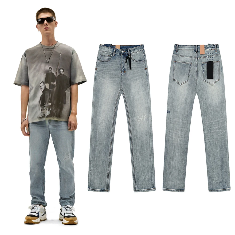 Streetwear Clothing Retro Y2k Slim Fit Jeans Hip Hop Street Style Cotton Casual Vintage Distressed Washed Skinny Pants for Men's
Streetwear Clothing Retro Y2k Slim Fit Jeans Hip Hop Street Style Cotton Casual Vintage Distressed Washed Skinny Pants for Men's