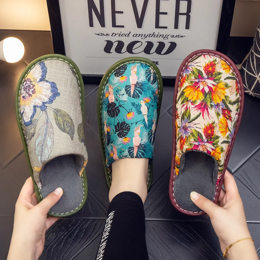 Winter ink wind printing fabric cotton slippers women indoor non-slip warm home floor cotton slippers men
Winter ink wind printing fabric cotton slippers women indoor non-slip warm home floor cotton slippers men