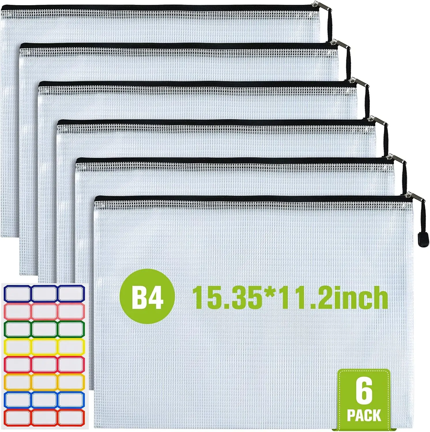 6 PCS Mesh Zipper Pouches, Waterproof B4 Size, Tear-Resistant Document Storage, 15.35x11.22 Inch
6 PCS Mesh Zipper Pouches, Waterproof B4 Size, Tear-Resistant Document Storage, 15.35x11.22 Inch
