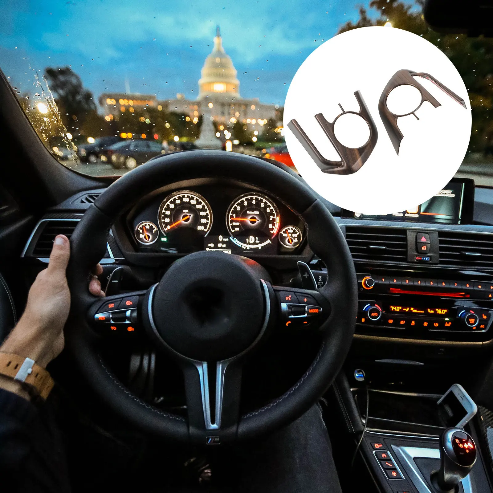2Pcs Stylish Steering Wheel Cover Trim Upgrade Auto Interior Protection Fashionable Universal Fit Steering Wheel Frame
2Pcs Stylish Steering Wheel Cover Trim Upgrade Auto Interior Protection Fashionable Universal Fit Steering Wheel Frame