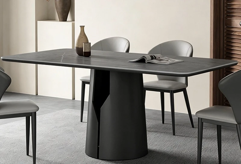 Italian light luxury matte rock slab dining table rectangular full support dining table
Italian light luxury matte rock slab dining table rectangular full support dining table
