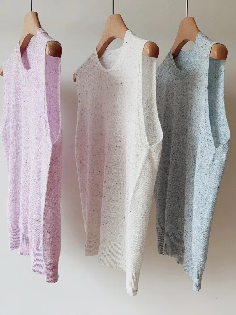 Single Paper Silk Knitted Vest round Ne Svel Lightweight Breathable Comfortable Commuting mat Women's Top
Single Paper Silk Knitted Vest round Ne Svel Lightweight Breathable Comfortable Commuting mat Women's Top