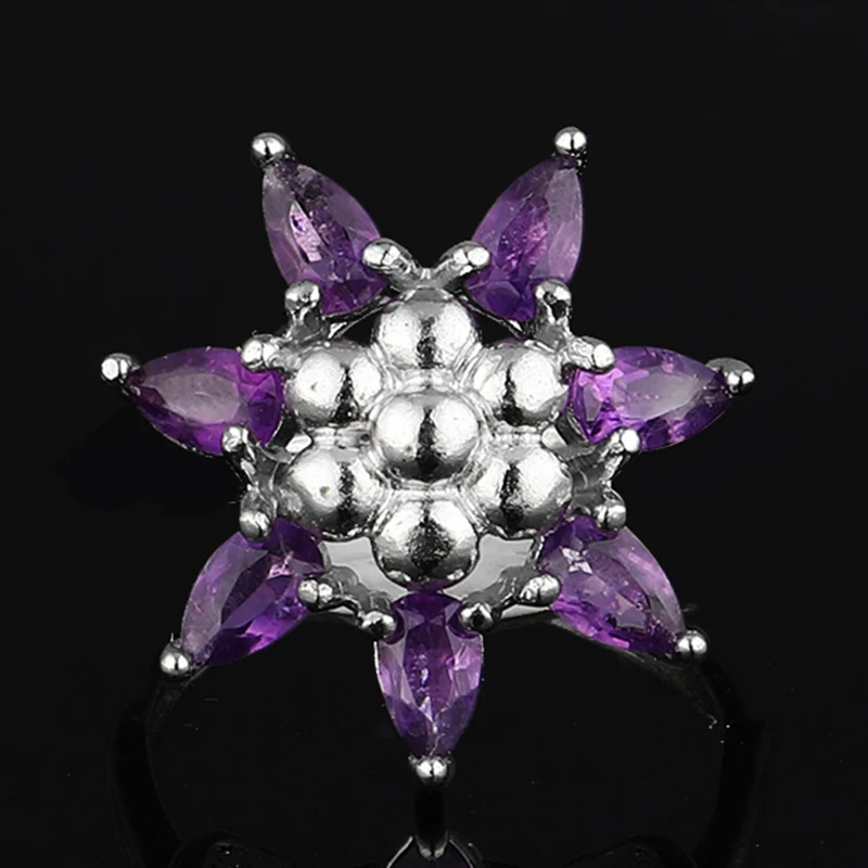 1pc100% natural amethyst Septuagint Ring, suitable for women adjustable copper plated 925 silver ring for parties and gifts
1pc100% natural amethyst Septuagint Ring, suitable for women adjustable copper plated 925 silver ring for parties and gifts