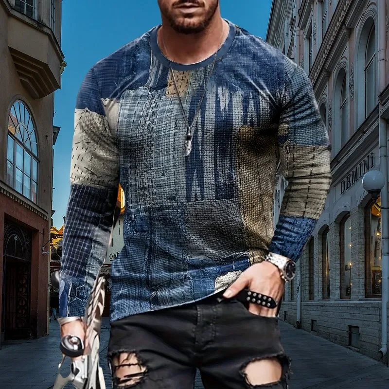 New geometric 3D printed men's long sleeved T-shirt street fashion trend creative top casual round neck casual clothing
New geometric 3D printed men's long sleeved T-shirt street fashion trend creative top casual round neck casual clothing