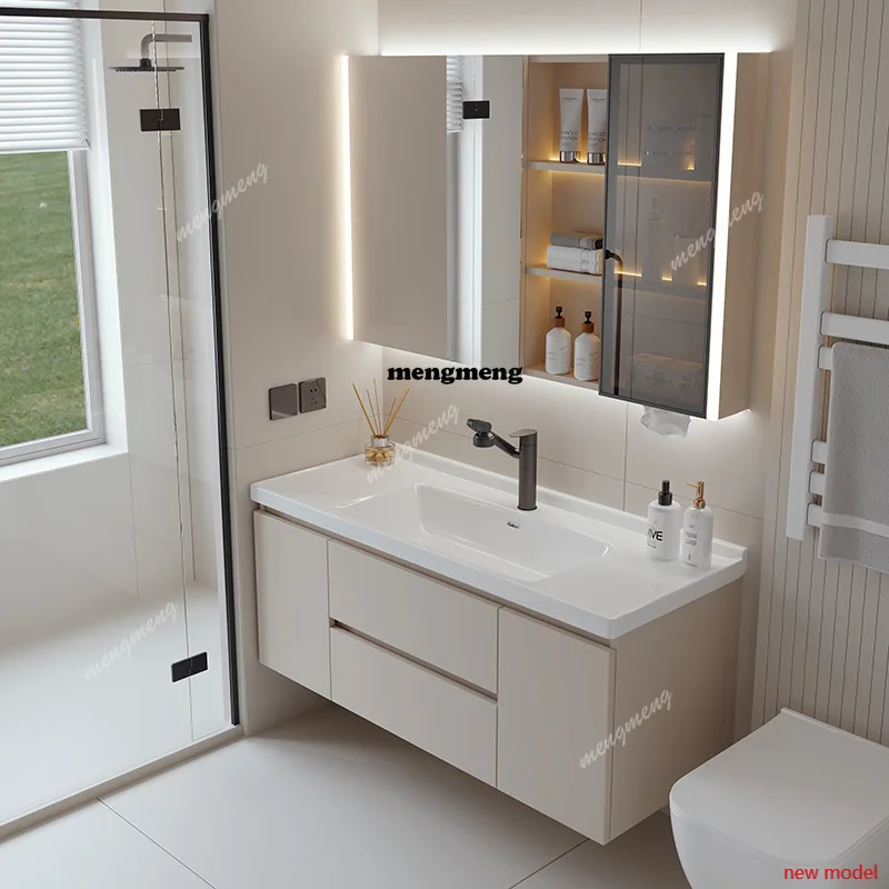F182 Cream Style Washbasin Bathroom Cabinets Combined Ceramic Integrated Basin Bathroom Cabinets Mirror Storage Furniture Kast
F182 Cream Style Washbasin Bathroom Cabinets Combined Ceramic Integrated Basin Bathroom Cabinets Mirror Storage Furniture Kast