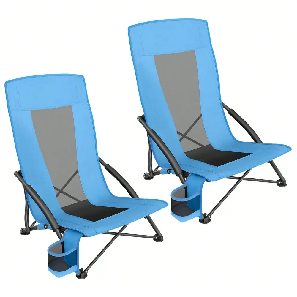 Set Of 2 Camping Chairs, Beach Chairs, Portable Outdoor Chairs, With High Backrest, Cup Holder, Lightweight, HeavyDuty, Max. Lo
Set Of 2 Camping Chairs, Beach Chairs, Portable Outdoor Chairs, With High Backrest, Cup Holder, Lightweight, HeavyDuty, Max. Lo