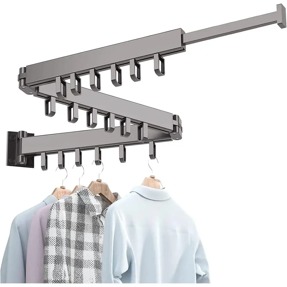 Компактная сушилка для одежды в помещении/балконе — 3-полюсная, серая, настенная, идеально подходит для прачечной, грязевой комнаты, спальни
Компактная сушилка для одежды в помещении/балконе — 3-полюсная, серая, настенная, идеально подходит для прачечной, грязевой комнаты, спальни