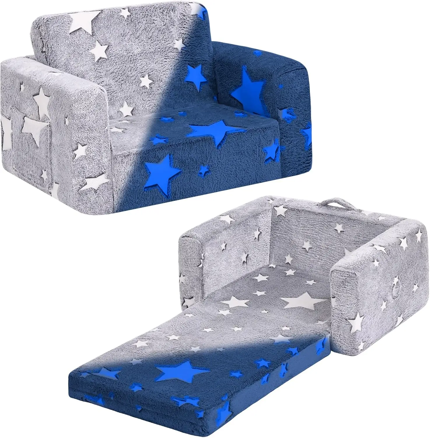 2-In-1 Kids Sofa Chair, Glow In The Dark Convertible Toddler Chair Flip Out Children Sofa Folding Kids Play Sofa With Side
2-In-1 Kids Sofa Chair, Glow In The Dark Convertible Toddler Chair Flip Out Children Sofa Folding Kids Play Sofa With Side