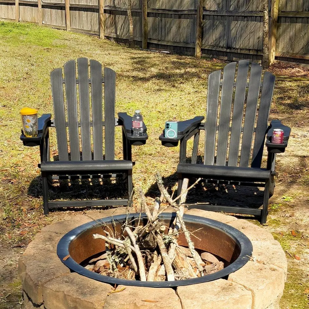 2-Piece HDPE Weather-Resistant Outdoor Fire Pit Chairs with Oversized Seats and Cup Holders, Black
2-Piece HDPE Weather-Resistant Outdoor Fire Pit Chairs with Oversized Seats and Cup Holders, Black