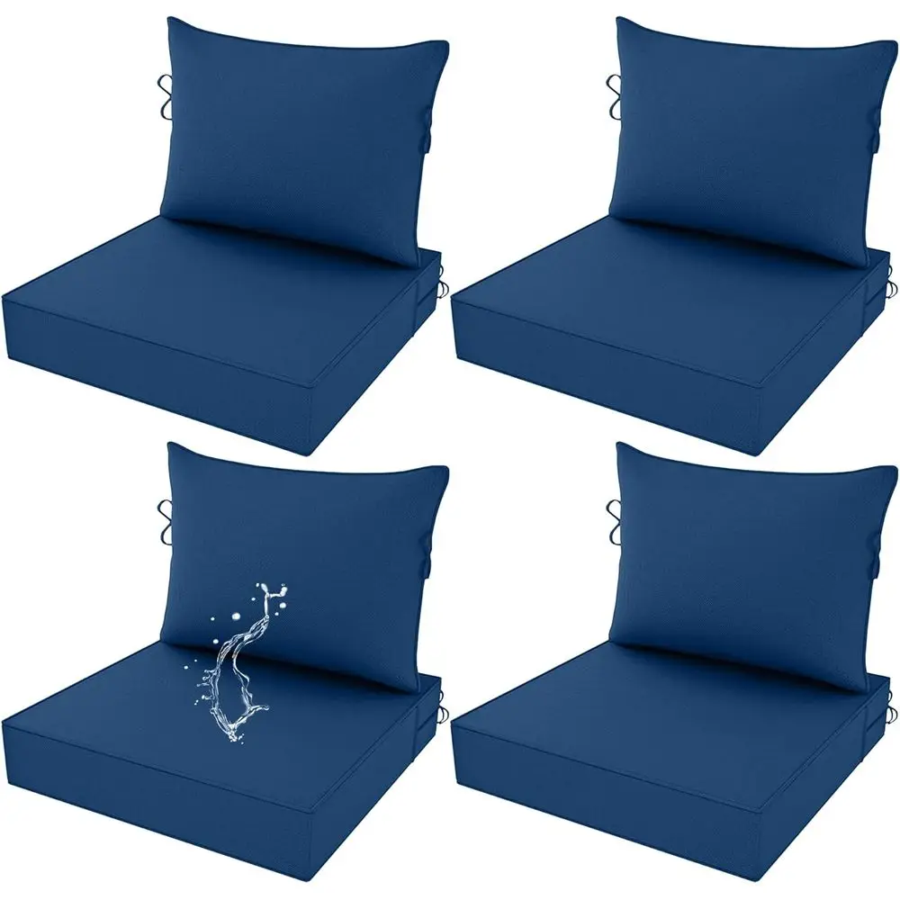 Set of 4 Outdoor Deep Seat Cushions, 28.5x28.5x4 Inches, Waterproof, Suitable for Patio Furniture, Blue
Set of 4 Outdoor Deep Seat Cushions, 28.5x28.5x4 Inches, Waterproof, Suitable for Patio Furniture, Blue