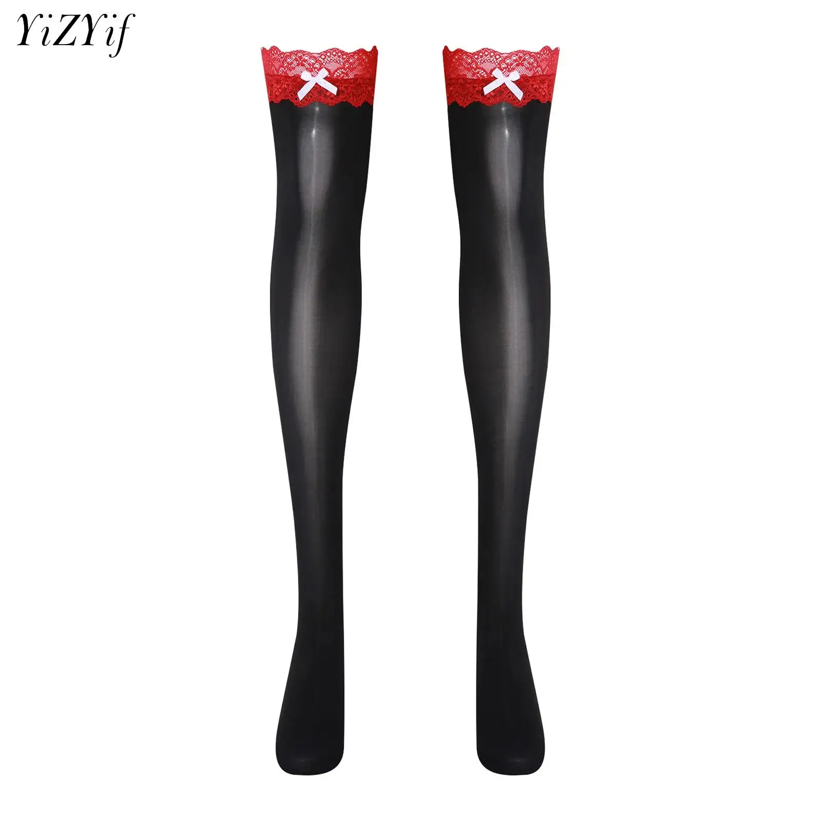 Shiny Thigh High Stockings Oil Glossy Silky Transparent Party Long Socks Women Sexy Wide Lace Top Cute Bow Pole Dance Clubwear
Shiny Thigh High Stockings Oil Glossy Silky Transparent Party Long Socks Women Sexy Wide Lace Top Cute Bow Pole Dance Clubwear