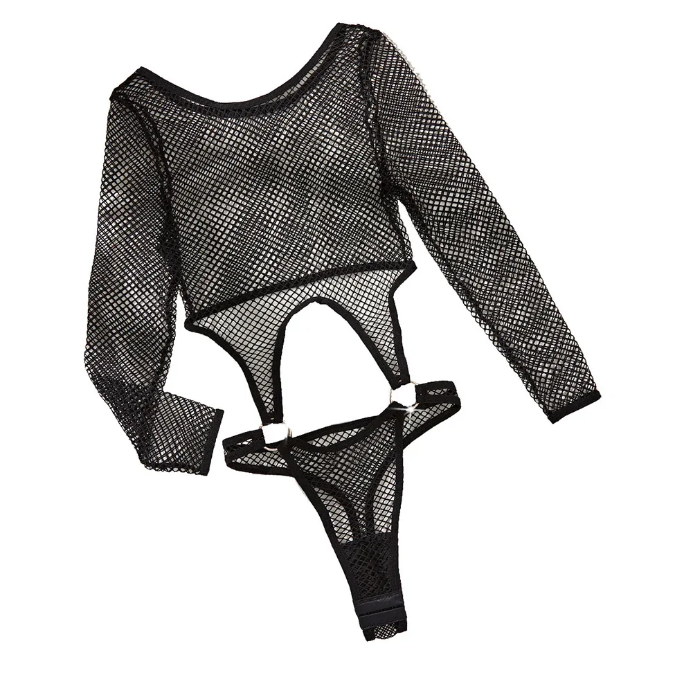 Sexy Women Fishnet Perspective Bodysuit Hollow Out Thongs Leotard Long Sleeved Mesh Jumpsuit Erotic Transparent Lingerie
Sexy Women Fishnet Perspective Bodysuit Hollow Out Thongs Leotard Long Sleeved Mesh Jumpsuit Erotic Transparent Lingerie